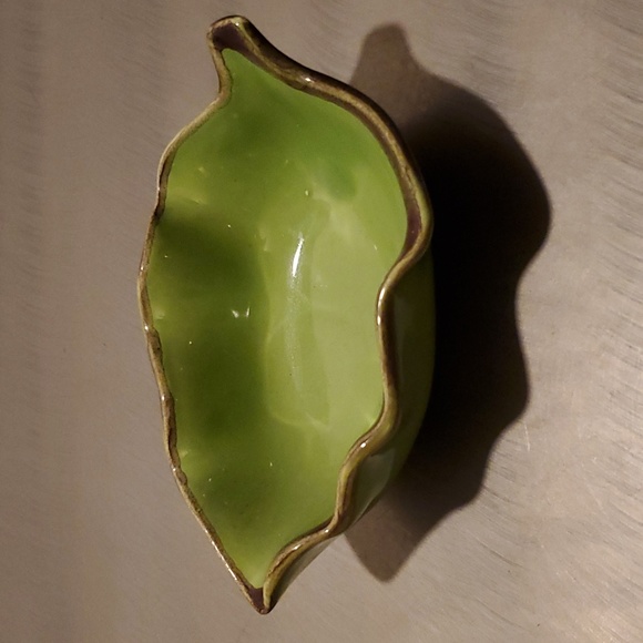 Vintage Italian Ceramic Leaf Green Bowl Trinket Dish - Picture 8 of 11